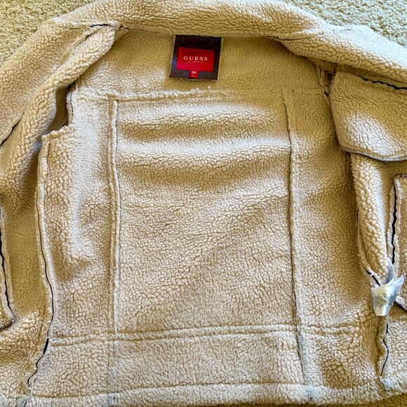 GUESS Men's Asymmetrical Faux Leather Aviator Jacket - Picture 3 of 11